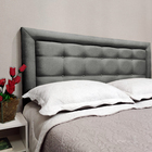 Cabeceira Solteiro Veneza Luxor 10 Linho Cinza 90 X 120 Cm Rbl