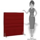 Cabeceira Solteiro Vermelho E 1 Mesa De Cabeceira Branco