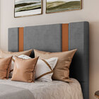 Cabeceira Solteiro Verona Em Linho Com Sapata Cor Cinza Sonhar