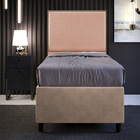 Cabeceira Solteiro Vicenza 100 Cm Linho Rosê L02 Com 01 Mesa