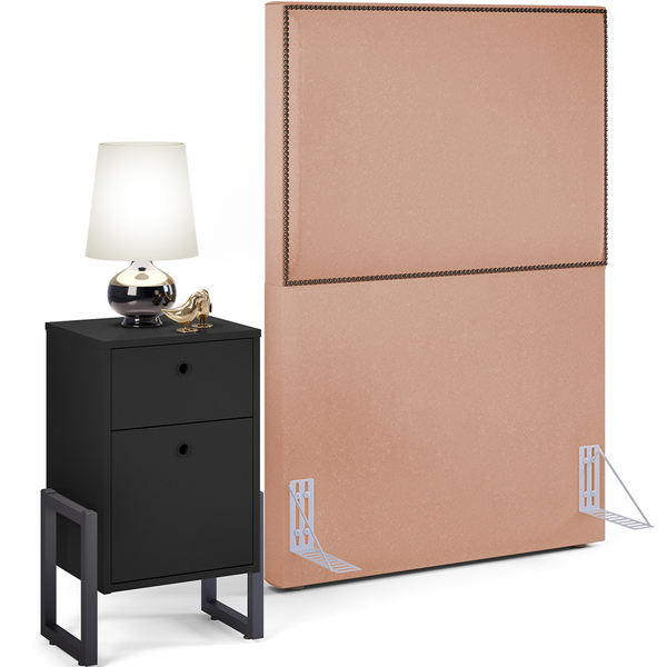 Cabeceira Solteiro Vicenza 100 Cm Linho Rosê L02 Com 01 Mesa