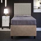 Cabeceira Solteiro Vicenza 100cm L02 Bouclê Bege Com 01 Mesa