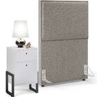 Cabeceira Solteiro Vicenza 100cm L02 Bouclê Bege Com 01 Mesa