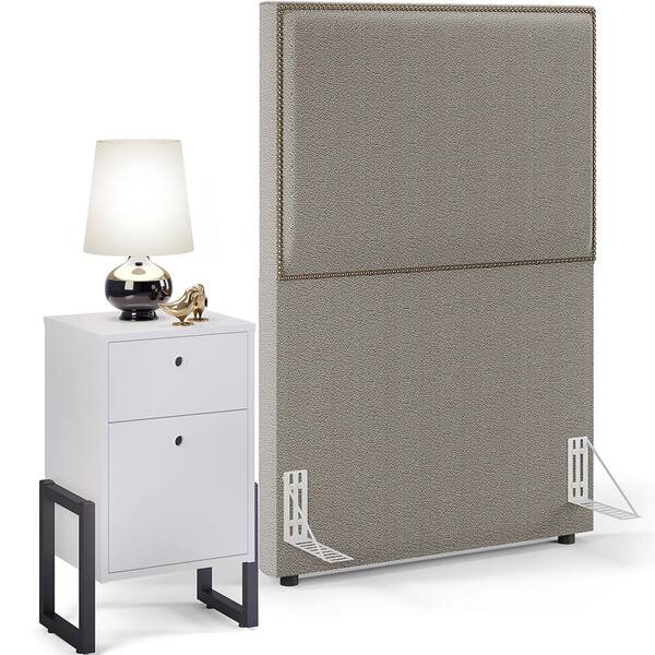 Cabeceira Solteiro Vicenza 100cm L02 Bouclê Bege Com 01 Mesa