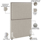 Cabeceira Solteiro Vicenza 100cm L02 Bouclê Creme Com 1 Mesa