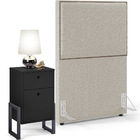 Cabeceira Solteiro Vicenza 100cm L02 Bouclê Creme Com 1 Mesa