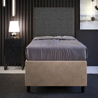 Cabeceira Solteiro Vicenza 100cm Linho Cinza Escuro L02 Mesa