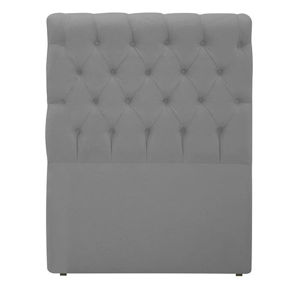 Cabeceira Sonho Paris Solteiro 90cm Em Suede Cinza