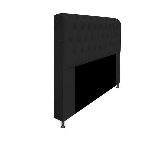 Cabeceira Sophia Suede Preto 1,95 M
