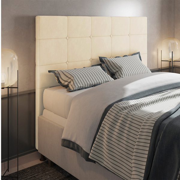 Cabeceira Stambul Para Cama Box Queen 160 Cm Suede Bege - D'r