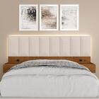 Cabeceira Suspensa Cama Casal Bulgária C/led Fre/bouclé Off W