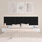 Cabeceira Suspensa Cama Casal Com Led Malibu Bran/preto - M.