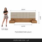 Cabeceira Suspensa Cama Casal Com Led Malibu Carv/bege - M. A