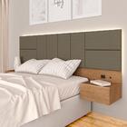 Cabeceira Suspensa Cama Casal Com Led Malibu Carv/capuc - M.