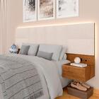 Cabeceira Suspensa Cama Casal Friburgo C/led Fre/bouclé Off W