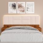 Cabeceira Suspensa Cama Casal Panamá Com Led Fre/bouclé Off W