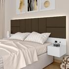 Cabeceira Suspensa Cama Queen Com Led Malibu Bran/mar - M. Ar