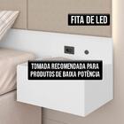 Cabeceira Suspensa Cama Queen Com Led Malibu Bran/mar - M. Ar