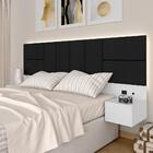 Cabeceira Suspensa Cama Queen Com Led Malibu Bran/preto - M.