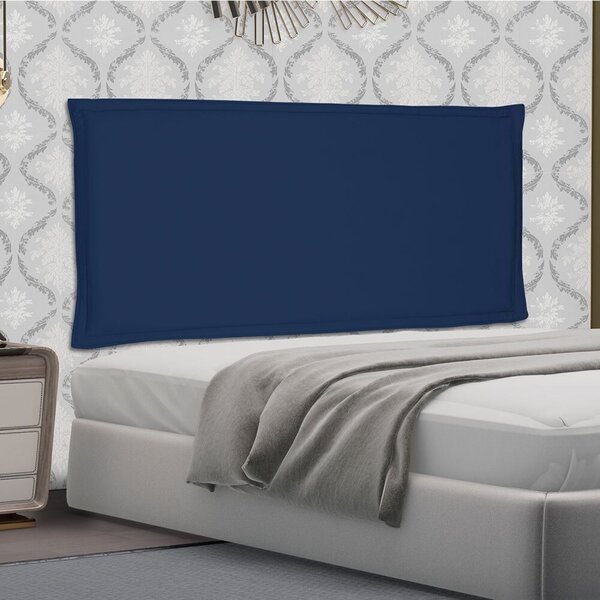 Cabeceira Suspensa Casal 140cm Suede Veneza  Azul Marinho