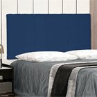 Cabeceira Suspensa Casal 140cm Suede Verona  Azul Marinho