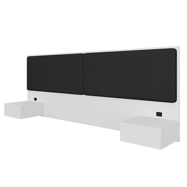 Cabeceira Suspensa Casal Portugal Branco/preto - Móveis Arapo