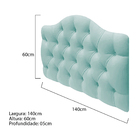 Cabeceira Suspensa Imperatriz 140 Cm Casal Suede Azul Tiffany