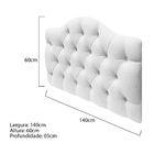 Cabeceira Suspensa Imperatriz 140 Cm Casal Suede Branco - Doc