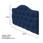 Cabeceira Suspensa Imperatriz 90 Cm Solteiro Suede Azul Marin