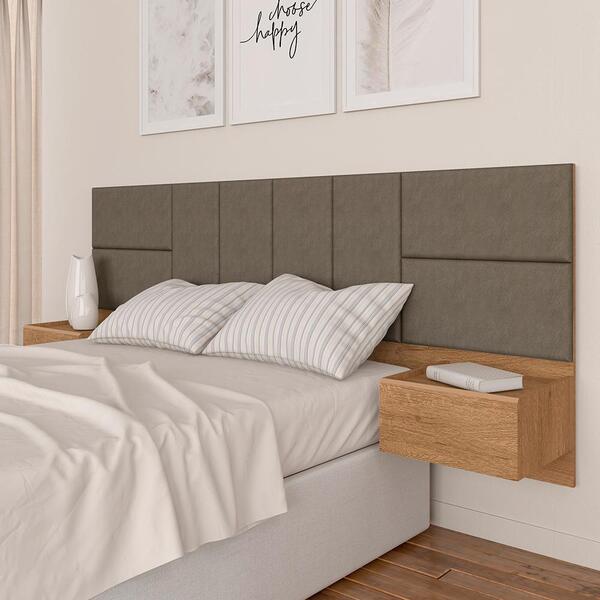 Cabeceira Suspensa Para Cama Casal Malibu Carv/capuc -  M. Ar