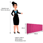 Cabeceira Suspensa Sevilha 160 Cm Queen Size Suede Pink - Ama