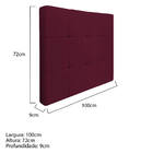 Cabeceira Suspensa Sleep 100 Cm Solteiro Suede Bordô - Amaren