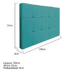 Cabeceira Suspensa Sleep 140 Cm Casal Suede Azul Turquesa - A