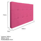 Cabeceira Suspensa Sleep 160 Cm Queen Size Corano Pink - Amar