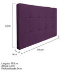 Cabeceira Suspensa Sleep 195 Cm King Size Suede Roxo - Amaren
