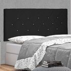 Cabeceira Suspensa Solteiro 90cm Suede Tania  Preto