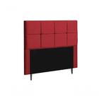 Cabeceira Talismã Casal 140cm Suede Vermelho