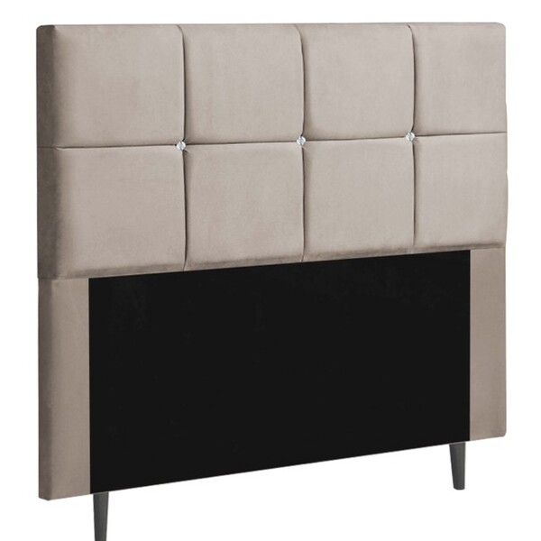 Cabeceira Talismã Com Strass  195cm Suede Bege