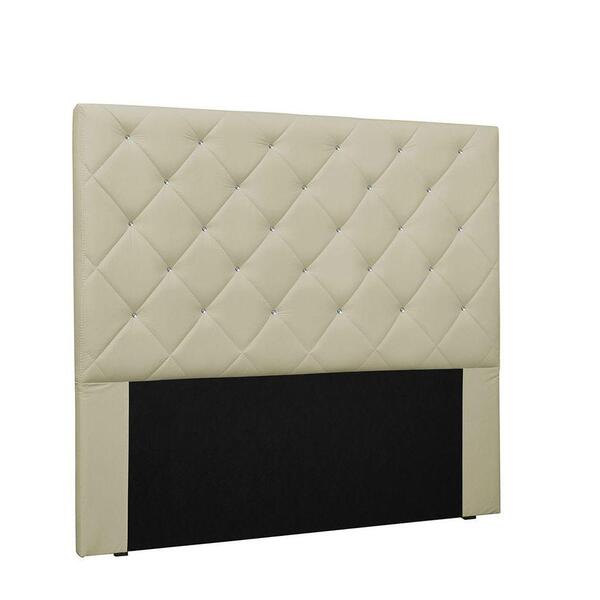 Cabeceira Tania Cama Box Queen 160 Cm Corino Bege