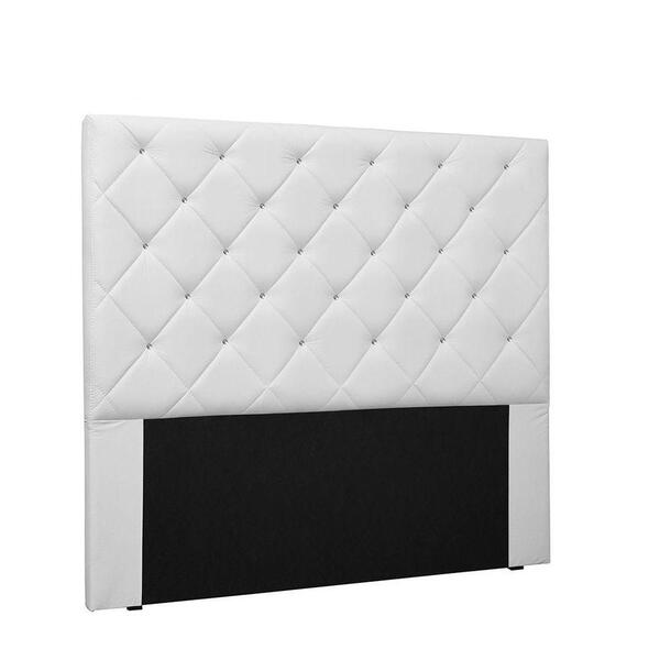 Cabeceira Tania Cama Box Queen 160 Cm Corino Branco