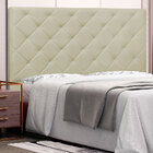 Cabeceira Tania Para Cama Box King 195 Cm Corino Bege  S04 -