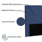 Cabeceira Tania Suede Azul Solteiro 0,90cm Spezzia