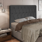 Cabeceira Topázio Para Cama Box Queen 160 Cm Linho Grafite -
