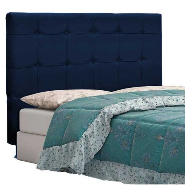 Cabeceira Tóquio Para Cama Box Queen 160cm Suede Azul M11 - D