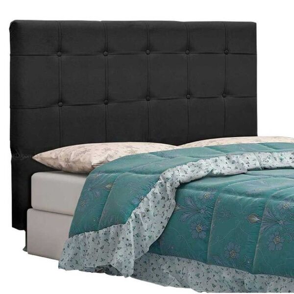 Cabeceira Tóquio Para Cama Box Solteiro 100cm Suede Preto M11