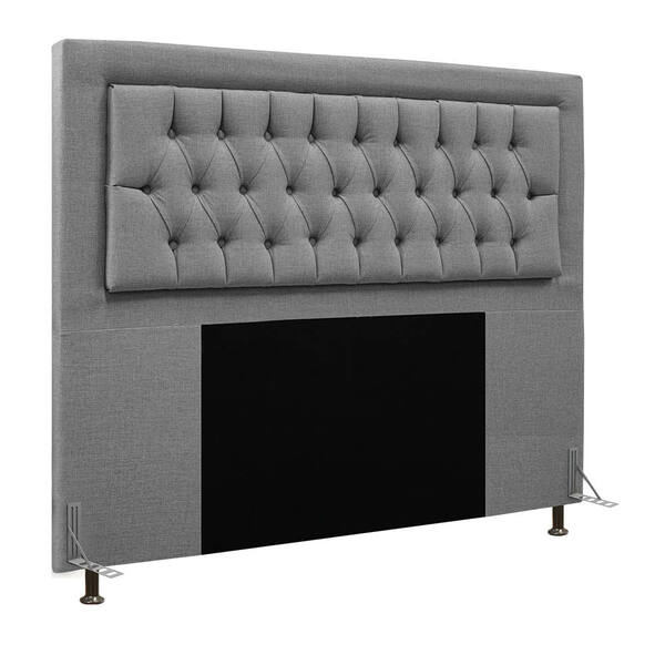 Cabeceira Turquesa Para Cama Box Queen 160 Linho Cinza - D'ro
