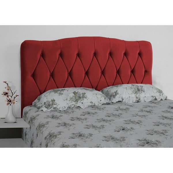 Cabeceira Varsóvia De Cama Box Queen 158cm Suede Vermelho