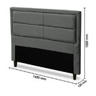 Cabeceira Veludo Estoril Dobuê Cinza