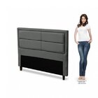 Cabeceira Veludo Estoril Dobuê Cinza