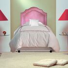 Cabeceira Veludo Rosê Provençal  Dupla Tacha 90x70 -solteiro